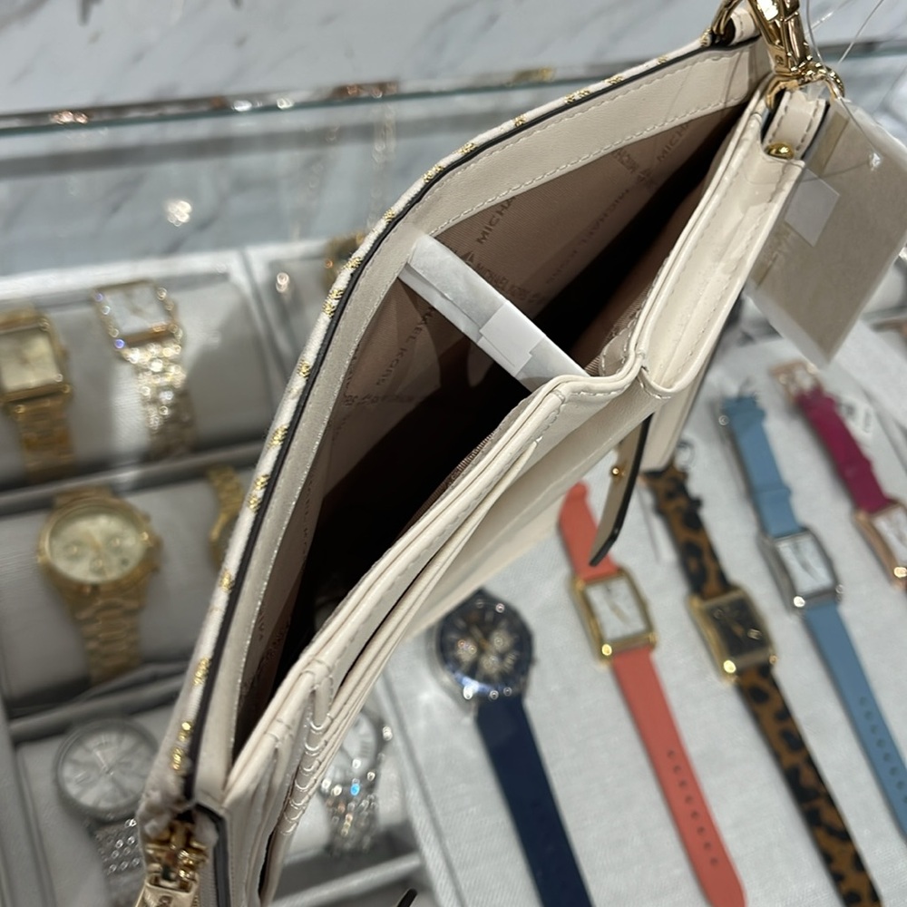 Michael Kors Jet Set Travel Large Double-Zip Wristlet-Wallet-PhoneHolder Pale - Picture 12 of 16